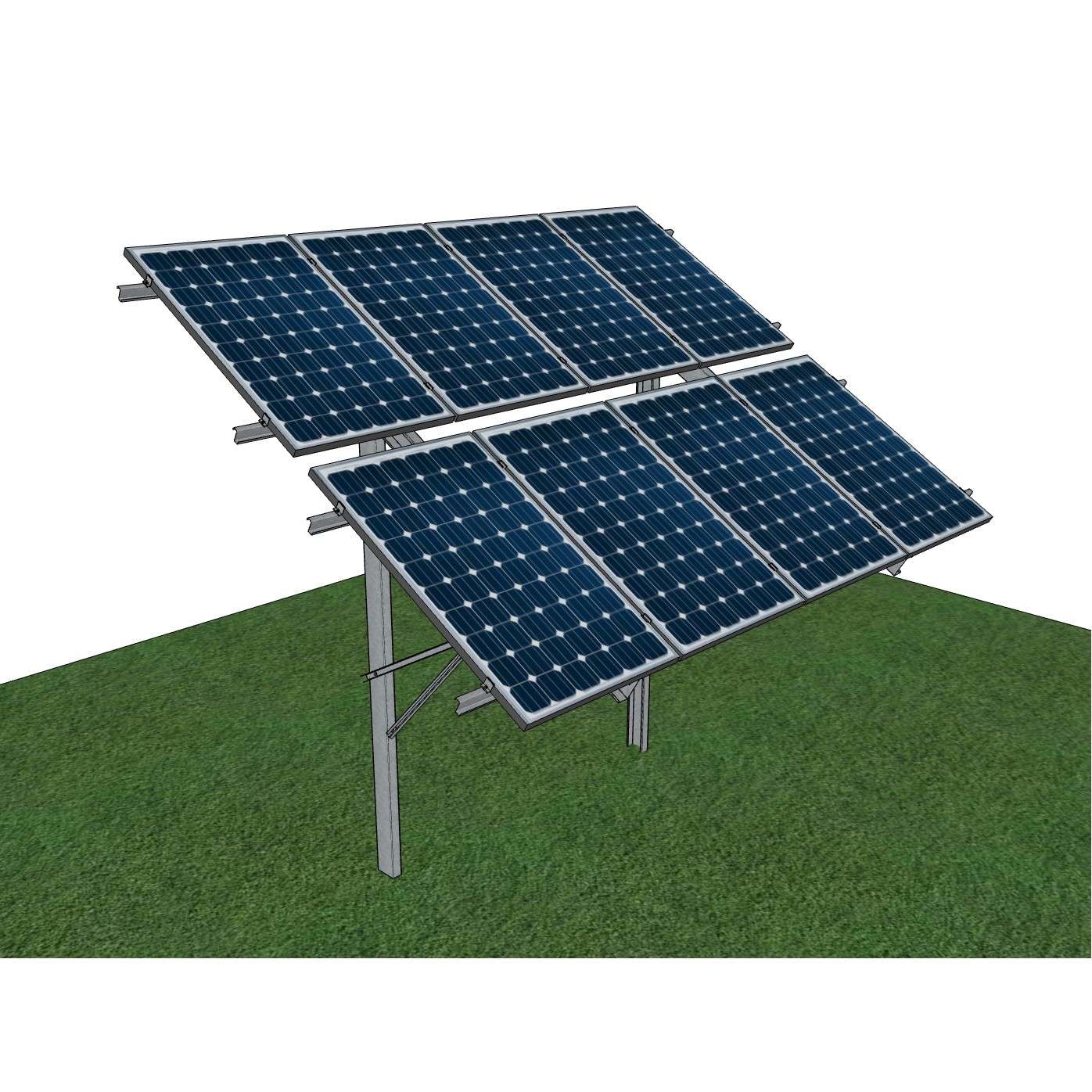 3 rows Single-supported vertical soil structure