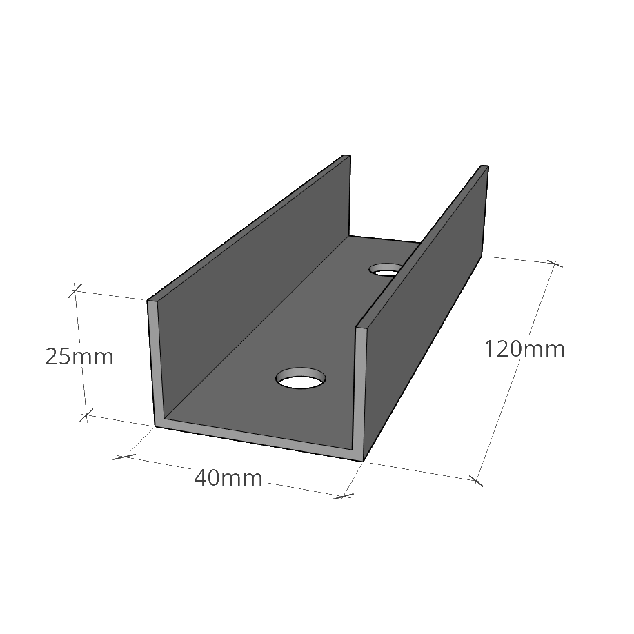 Rail connector 40 mm