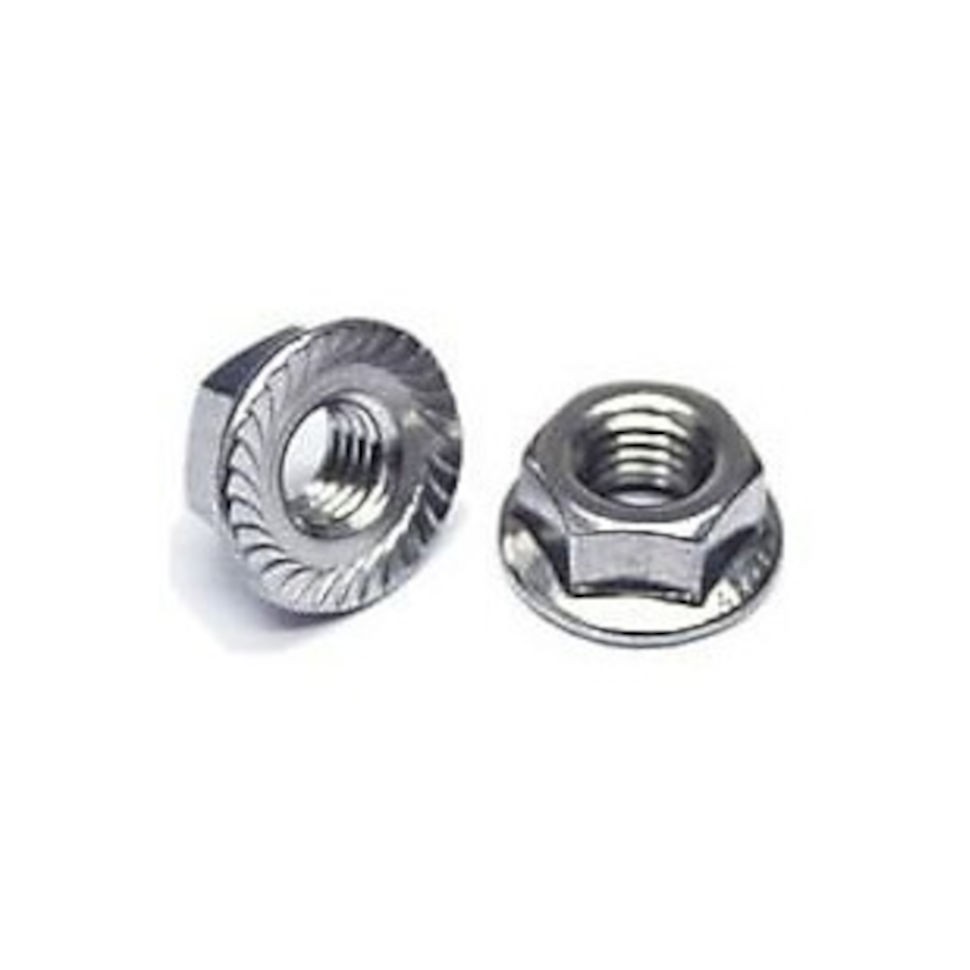 Serrated stainless-steel M10 flange nut