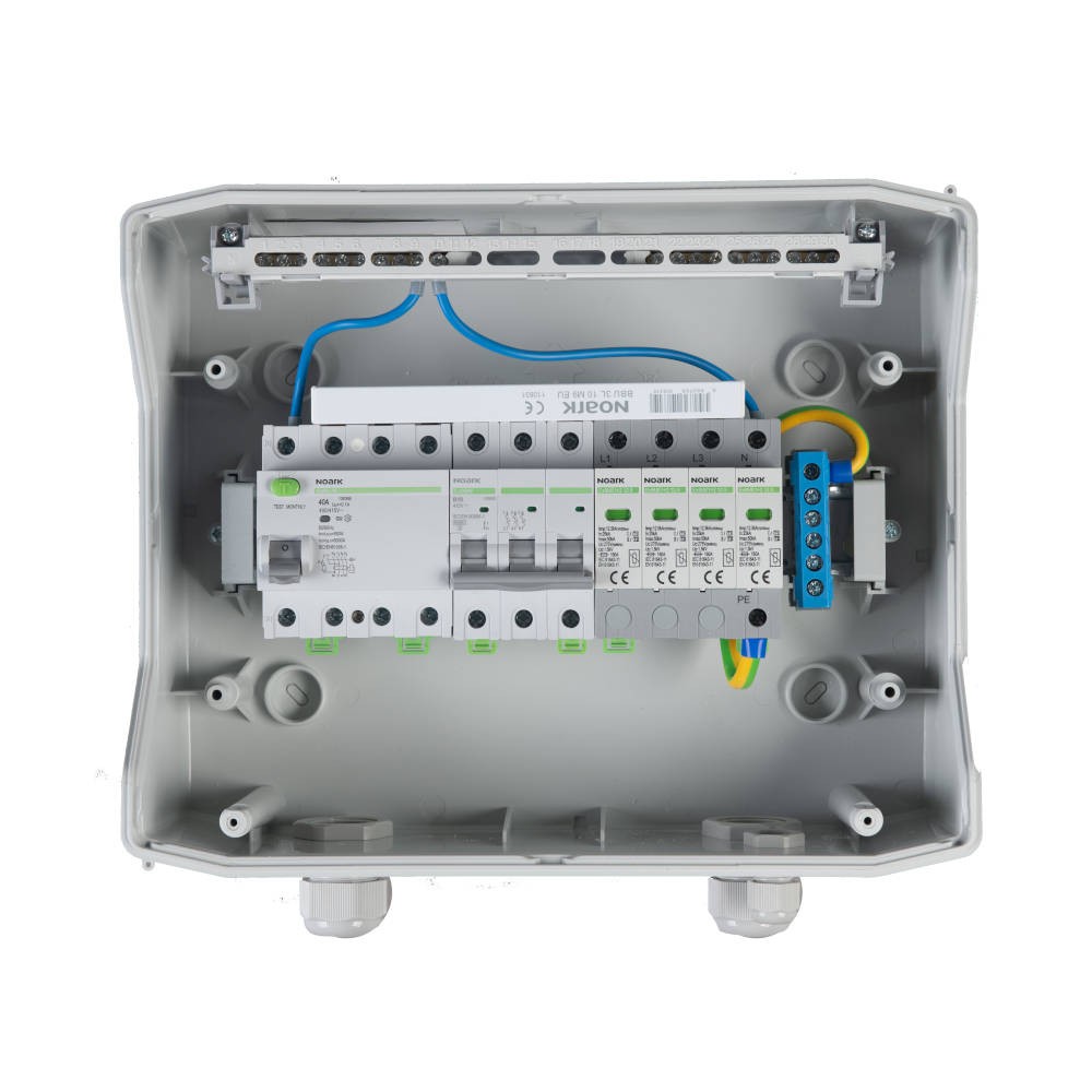 SOL-524 T1+T2 16 A prefabricated AC RCD 3F Switchboard