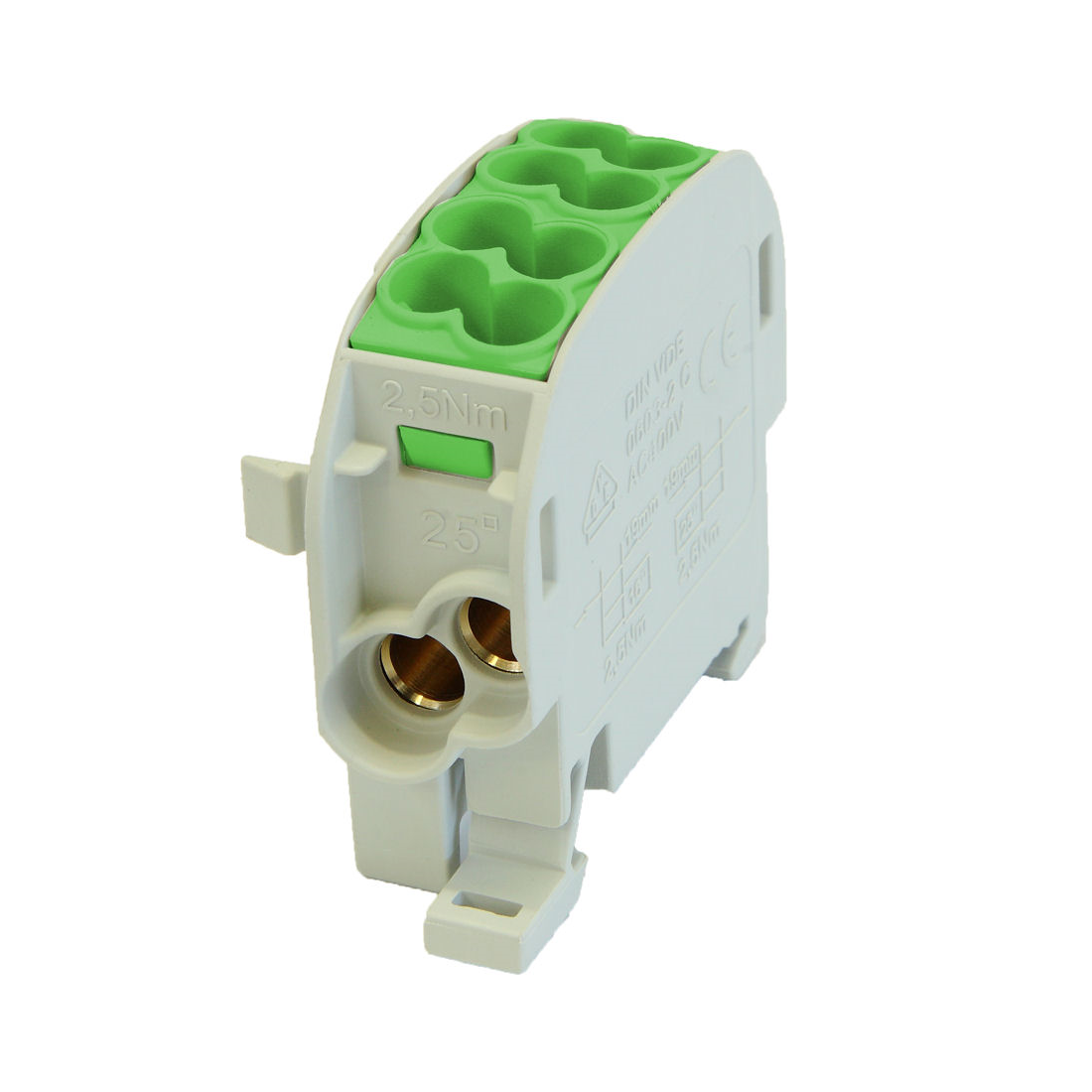 1-potential switchgear block 100 A 4x2,5-25 mm2 Green