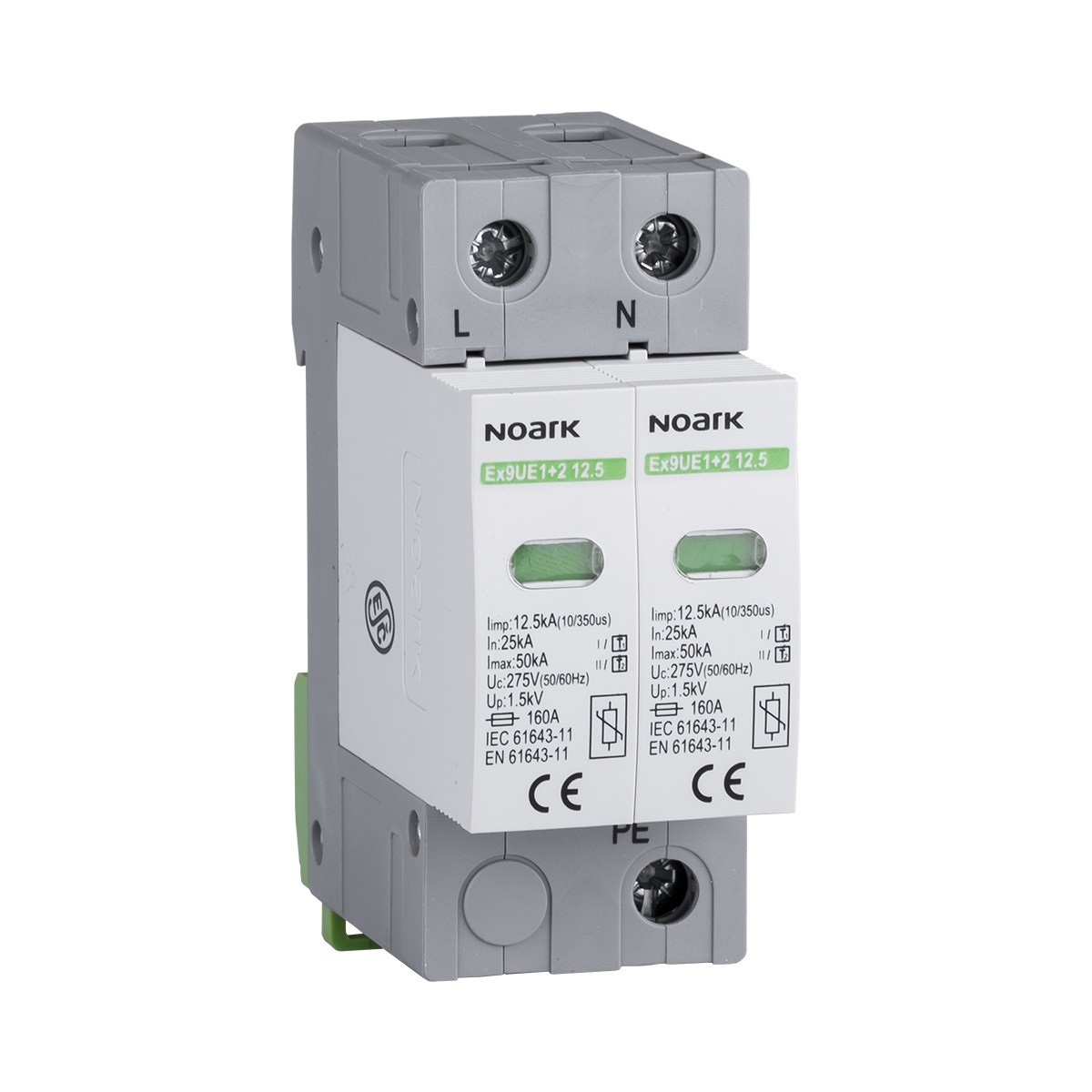 Surge arrester 2P AC 12,5kA type 1+2 1F Noark