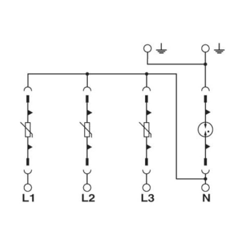 Surge arrester type 2 VAL-MS-EE-T2-3+1 Phoenix