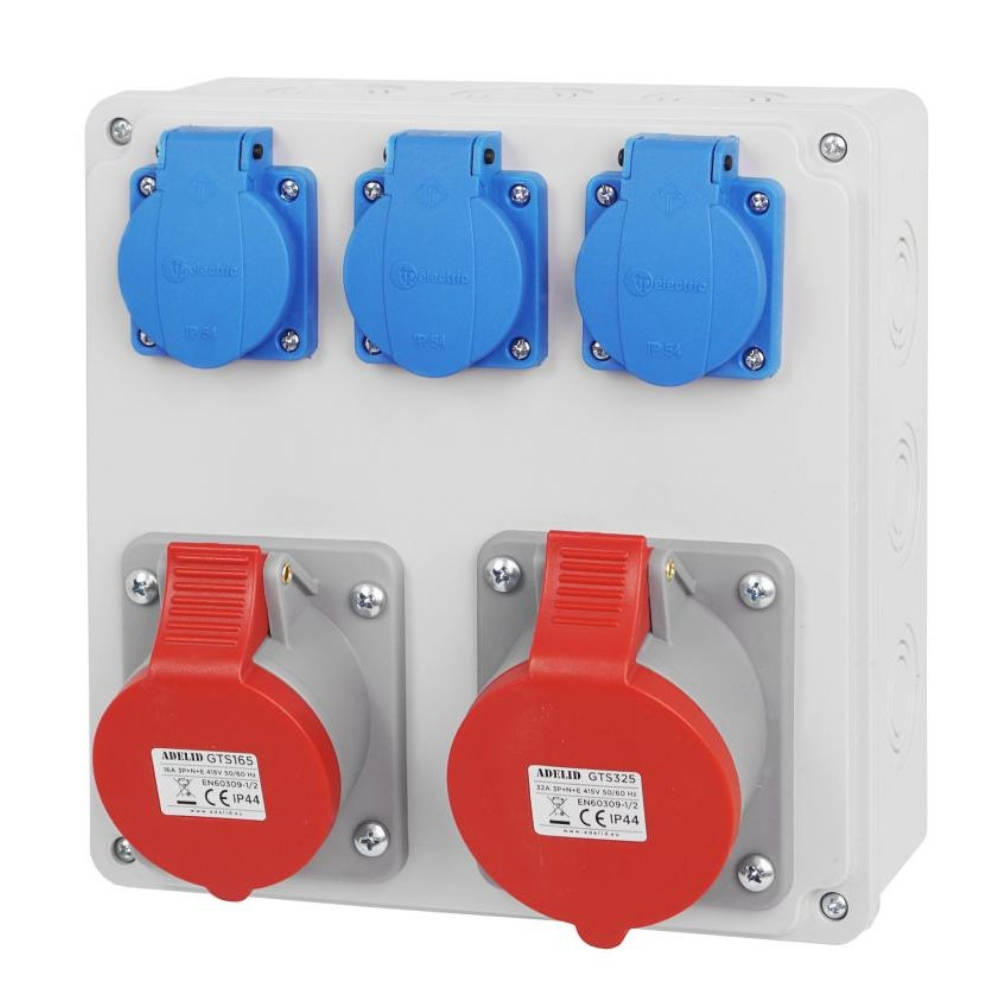 Construction distribution board 1 x 32 A / 1 x 16 A / 3 x 230 V