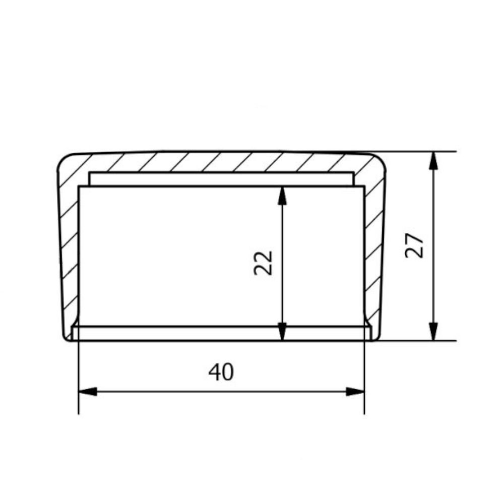 Profile end cap 40 x 40 mm