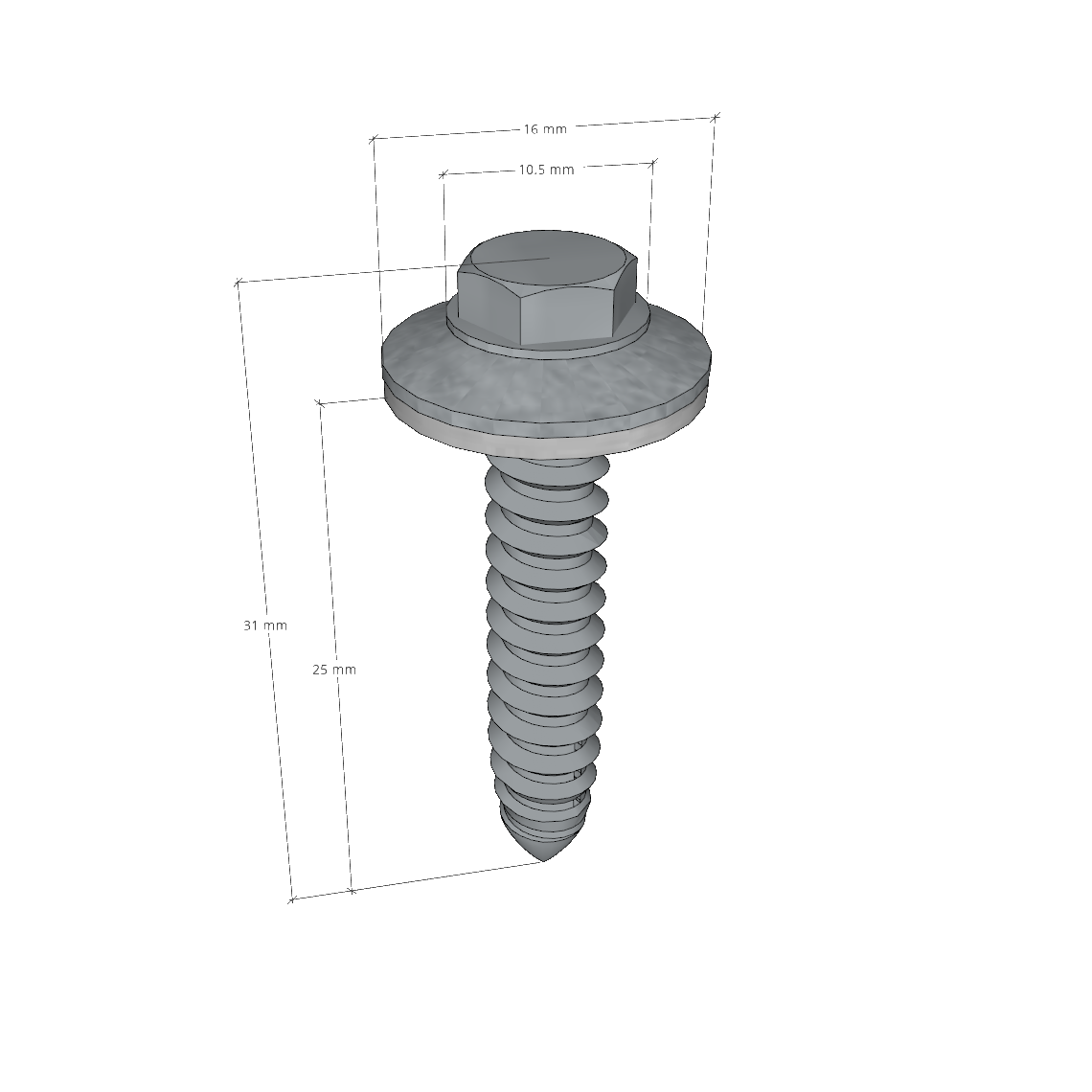 Self-drilling screw 5.5x25 mm