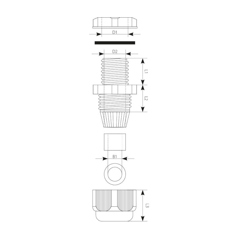 Insulation gland with thread PG-9