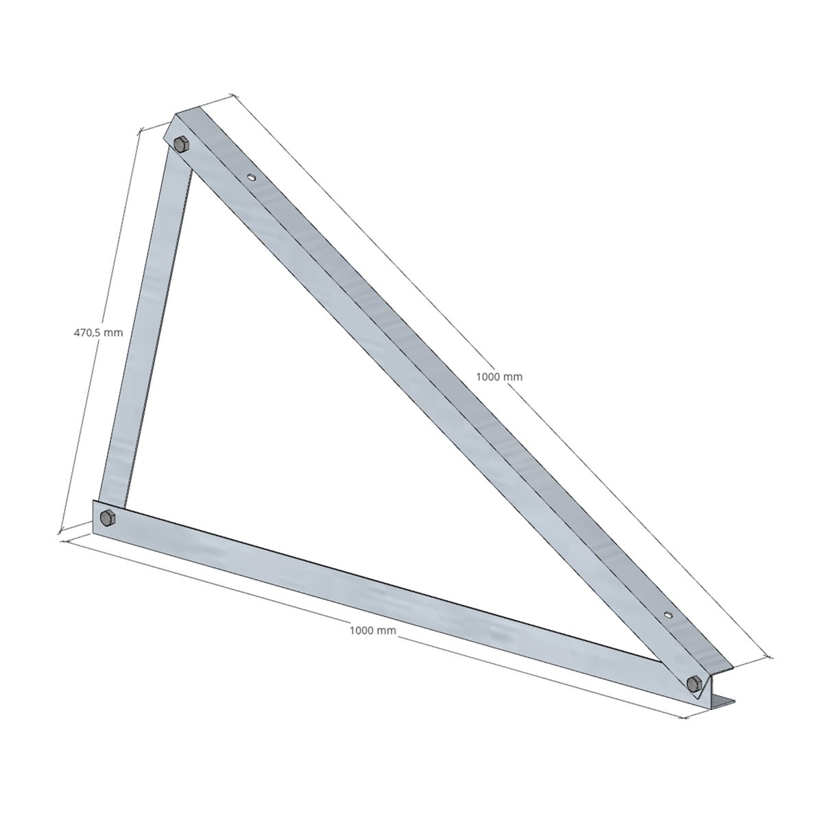 Mounting triangle 25 degrees horizontal