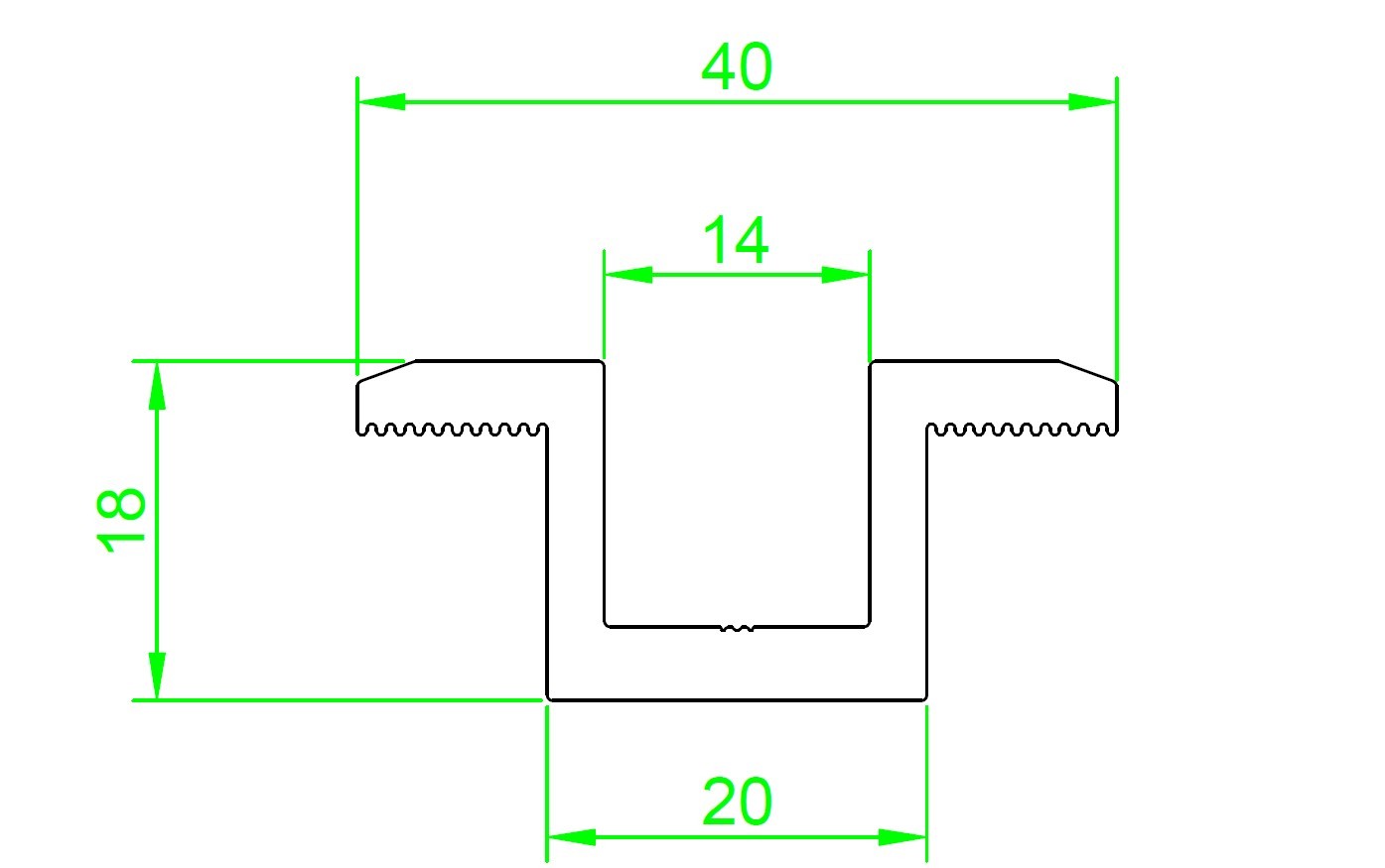 Middle bracket black 60 mm