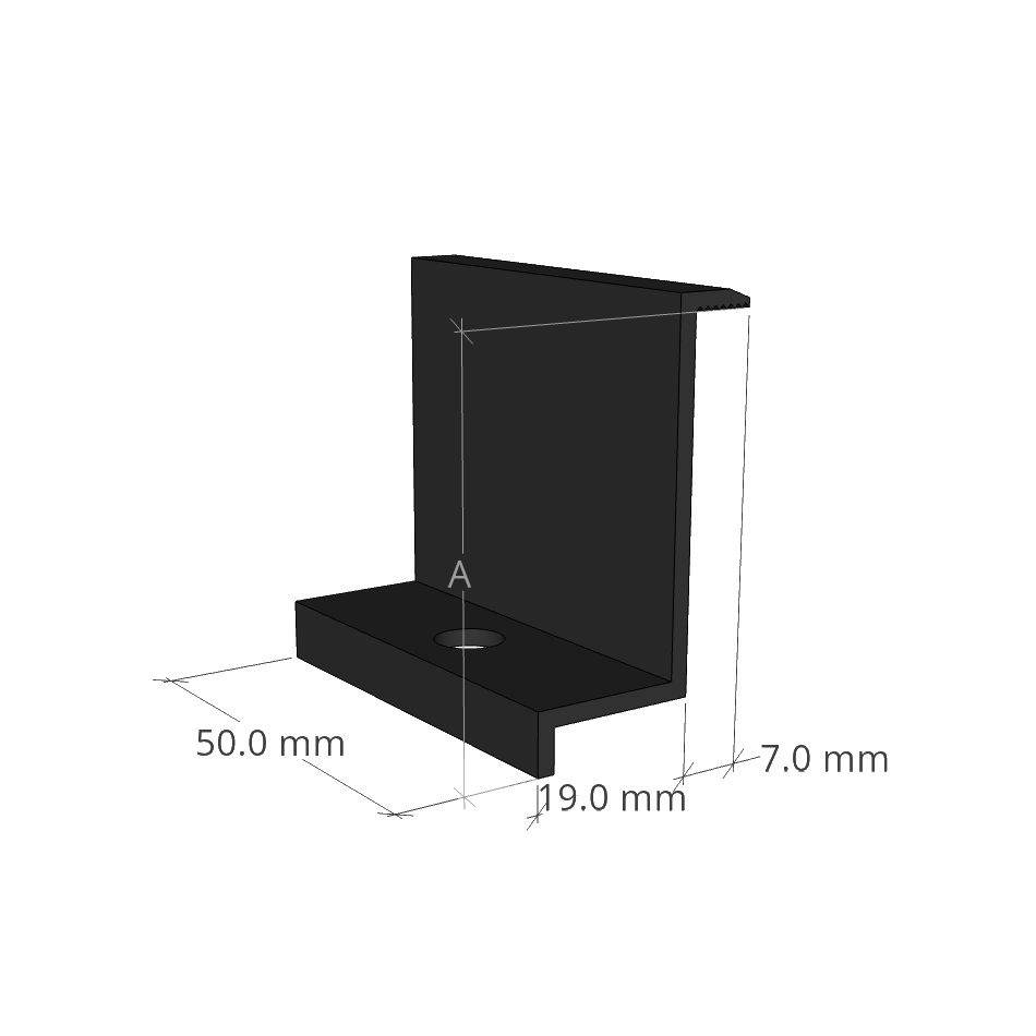 Side bracket black 50x40 mm