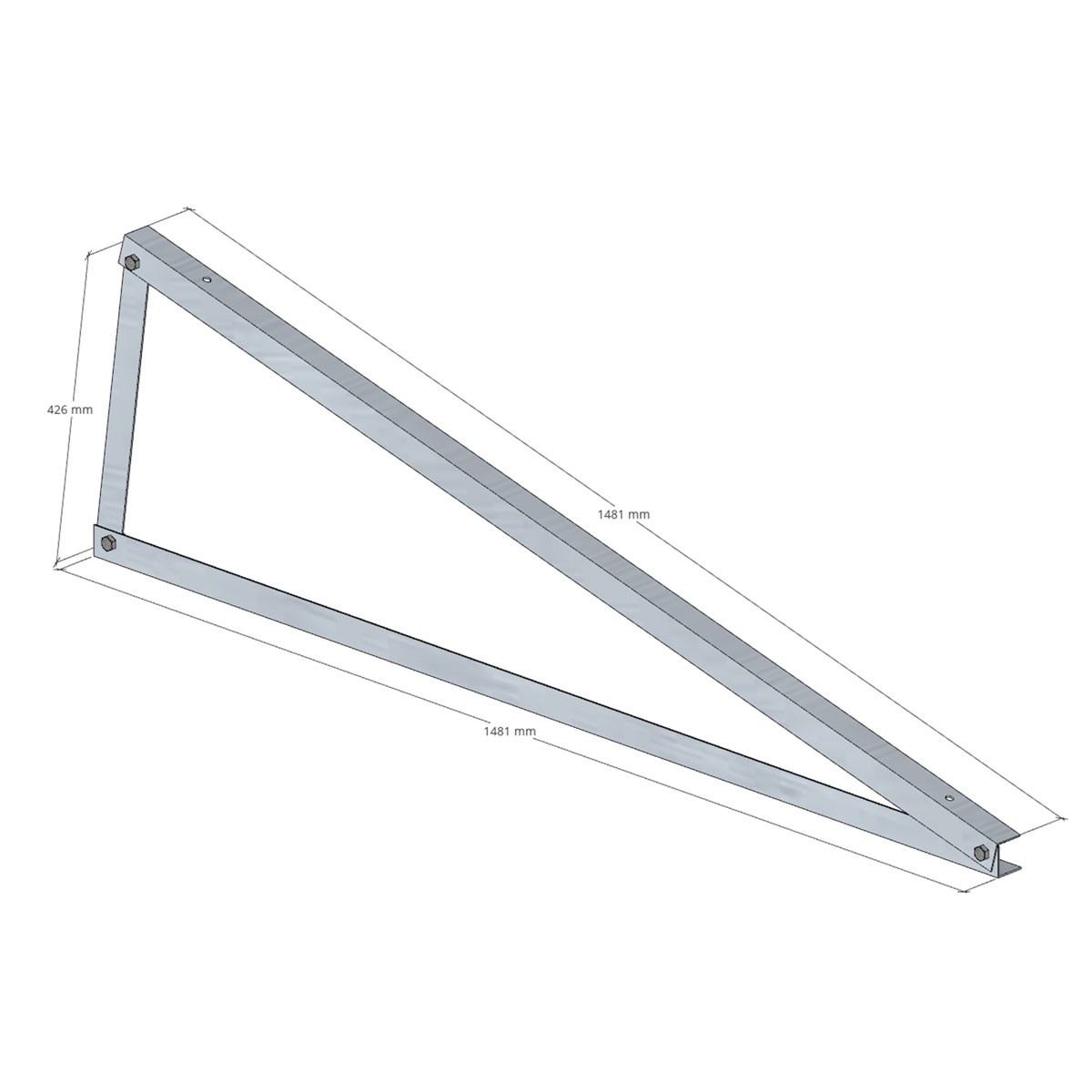 Mounting triangle 15° vertical Aluminum