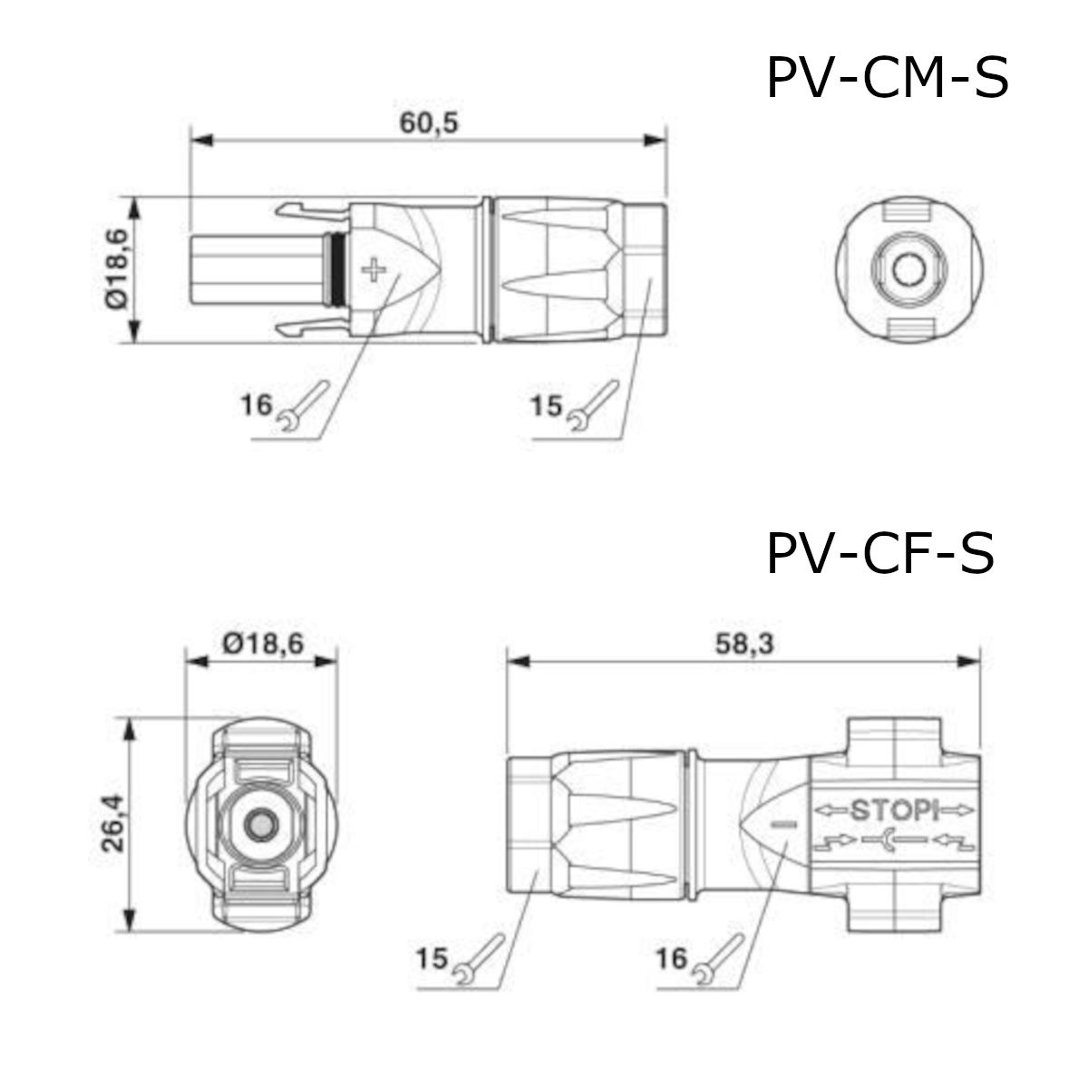 2.5 - 6 mm2 serial connector set SUNCLIX PV-C3-S Phoenix