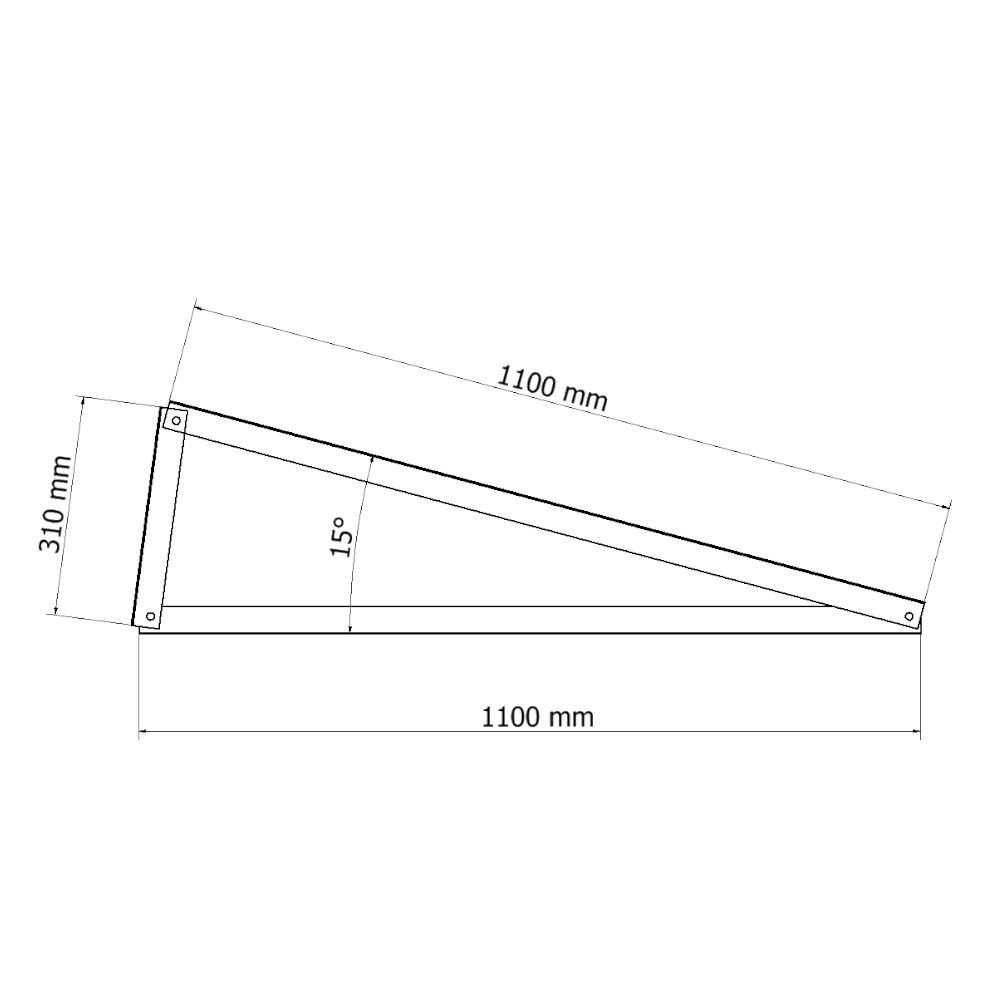 15 ° triangle, for horizontal installation Magnelis®