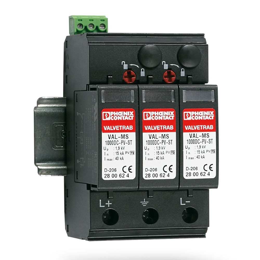 Surge arrester VAL-MS-T1/T2 1000DC PV/2 FM Phoenix