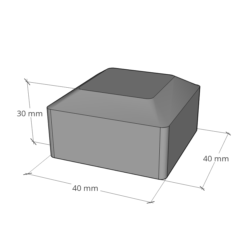 Profile end cap 40 x 40 mm grey