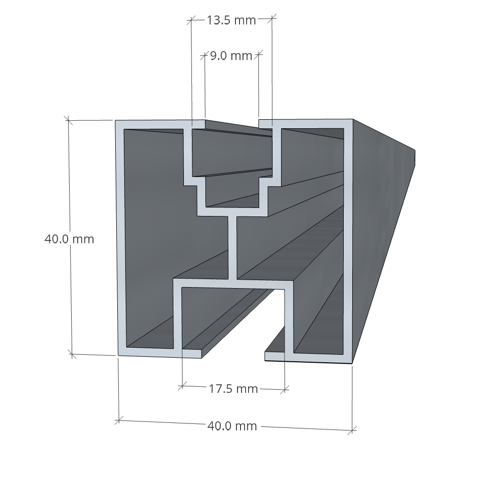 Mounting Rail 40 x 40 x 2300 mm