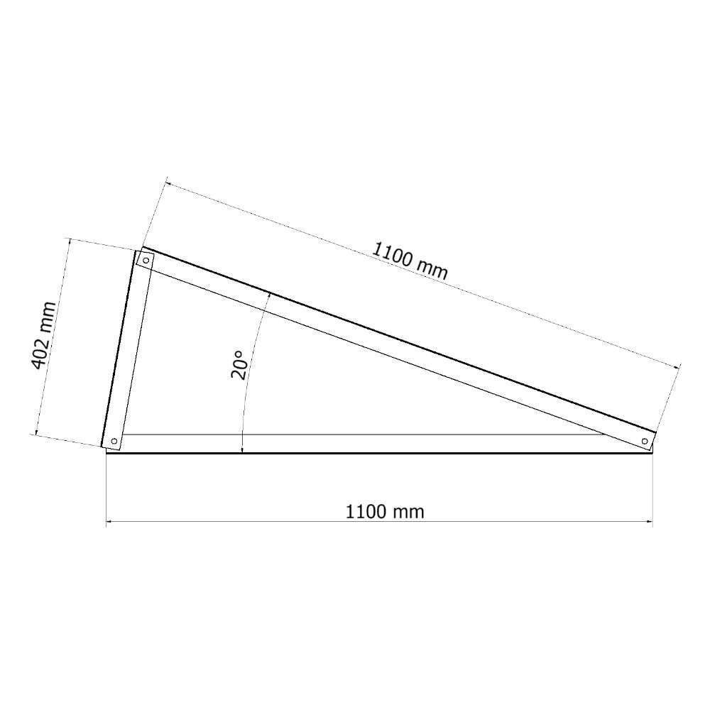 20 ° triangle, for horizontal installation Magnelis®