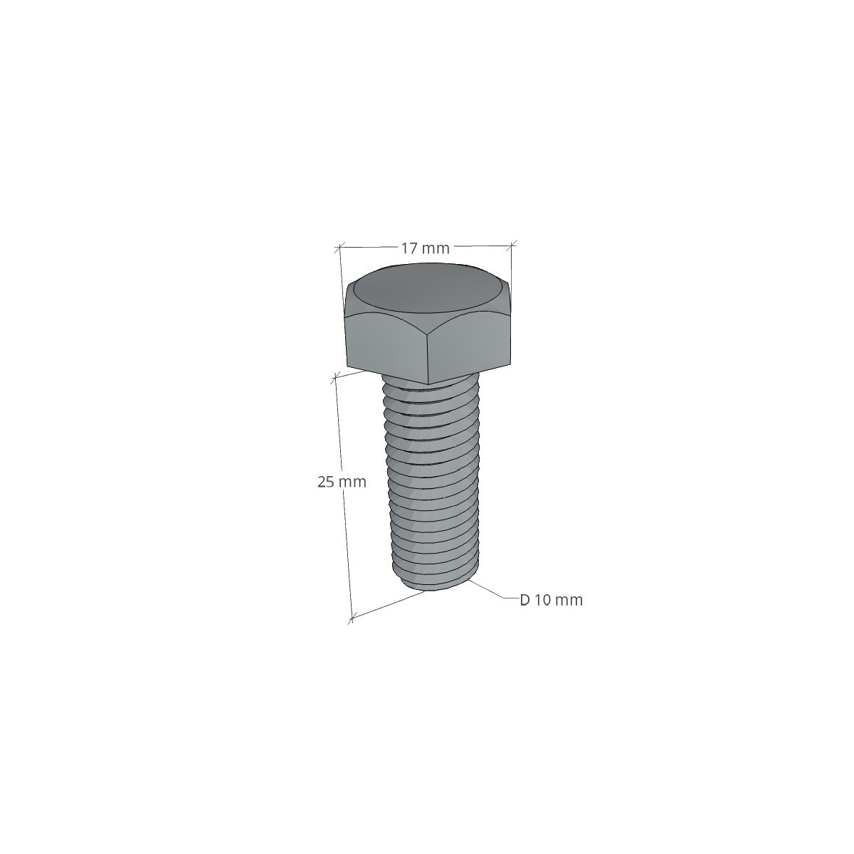 Stainless-steel screw M10 x 25 mm