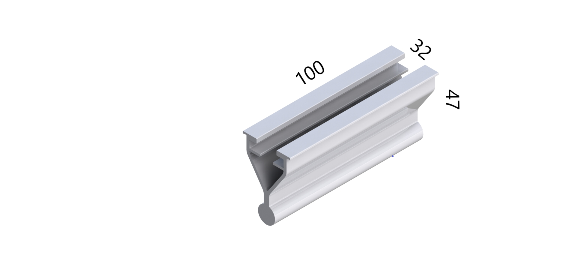 Front bracket for trapezoidal bridge Plus Alumero