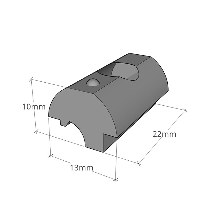 Slide nut with a ball