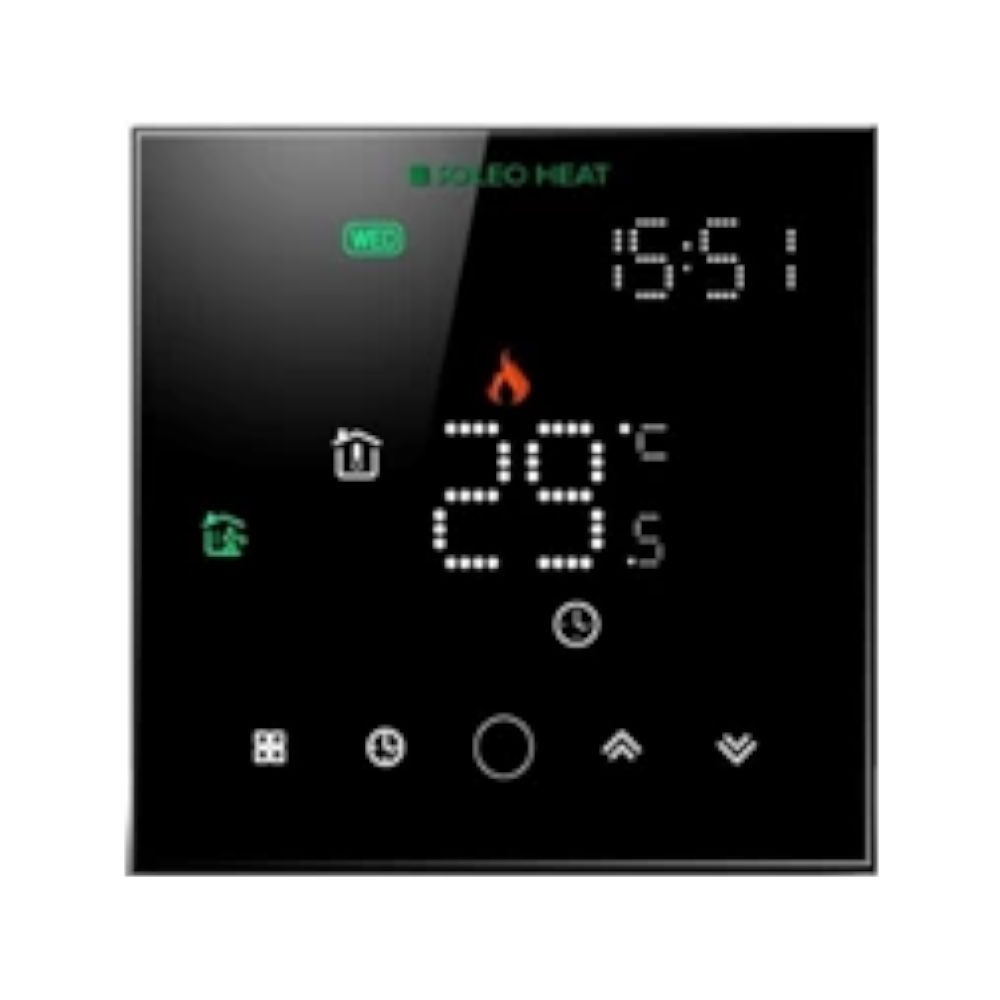 Black Thermostat + floor temperature sensor Soleo Heat