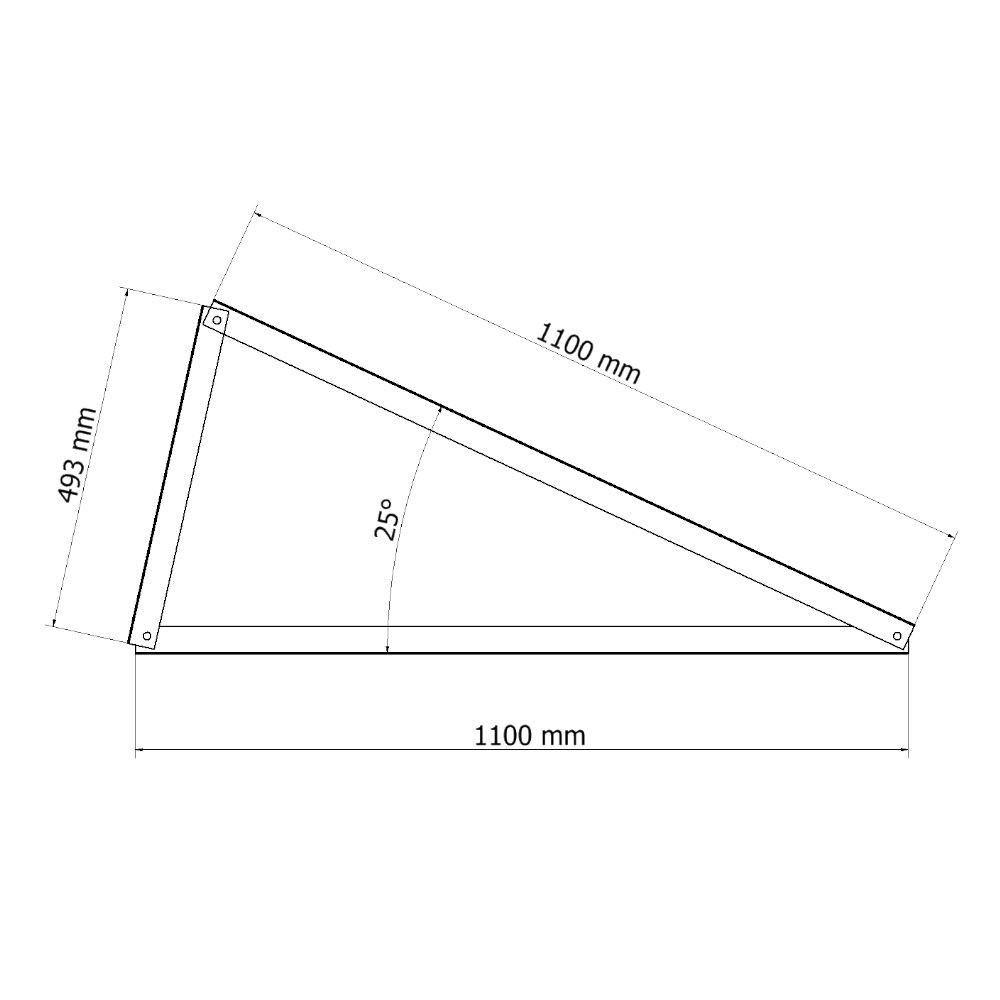 25 ° triangle, for horizontal installation Magnelis®