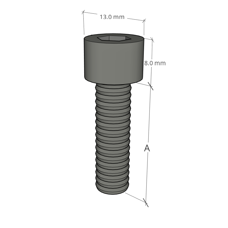 Stainless-steel screw M8 x 20 mm