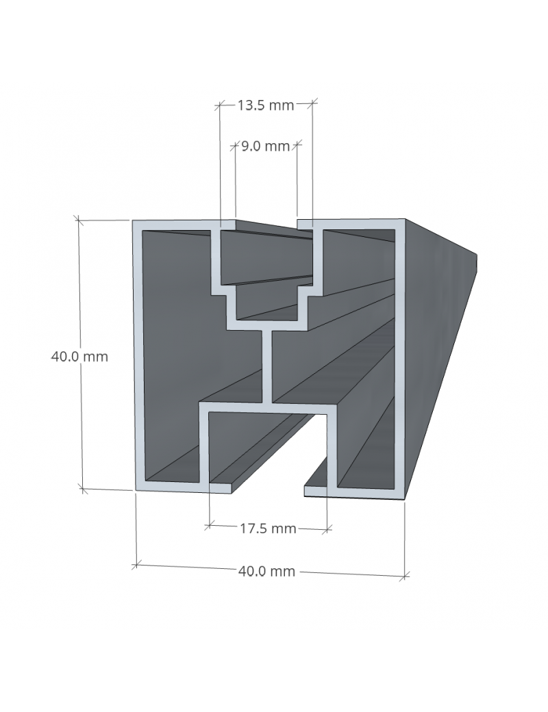 Mounting Rail 40 x 40 x 2420 mm